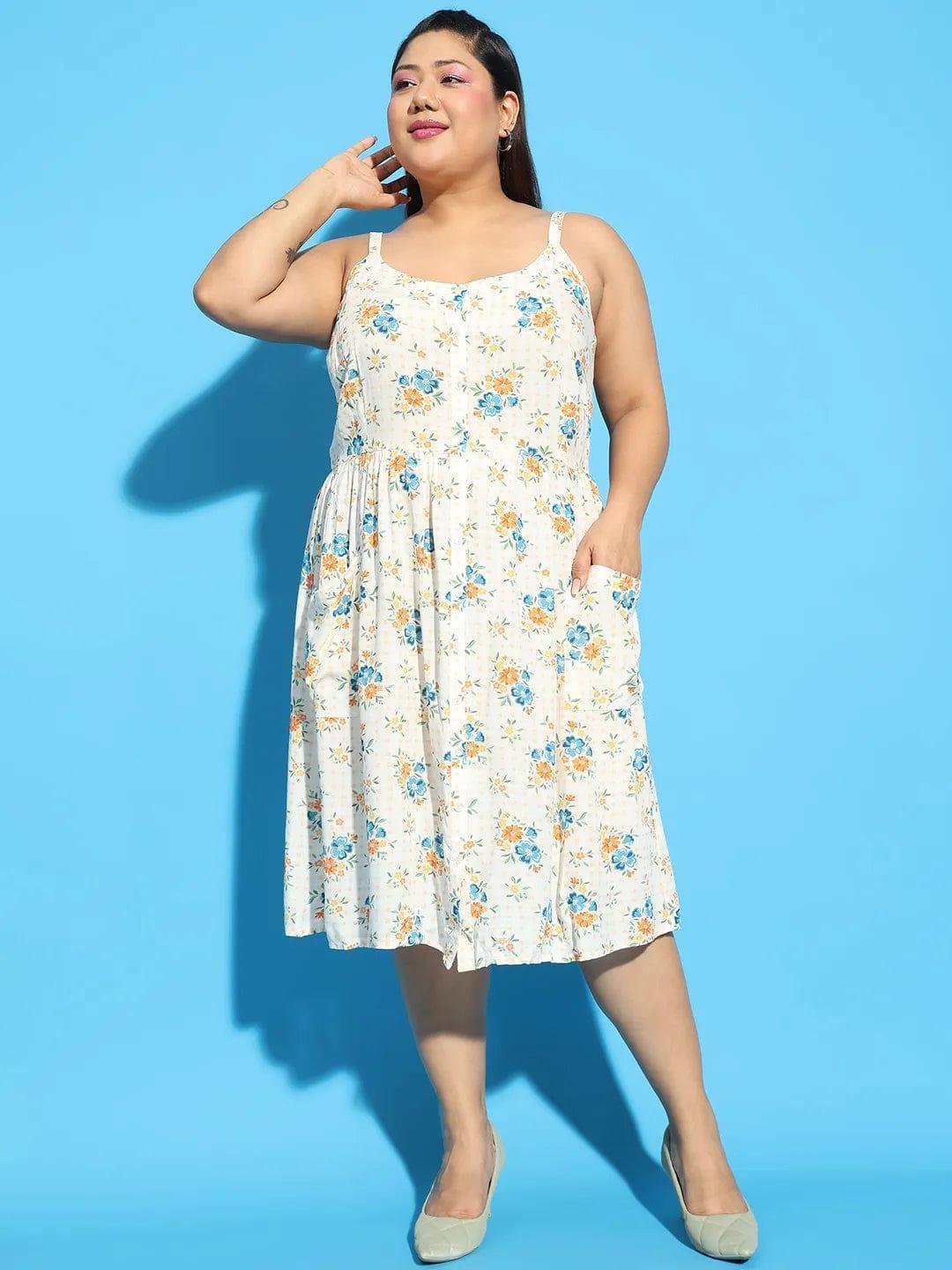sunflare-white-floral-plus-size-dress