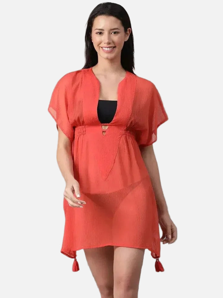 Red Beachwear Kaftan