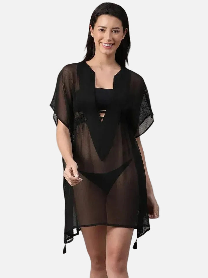 Black Beachwear Kaftan