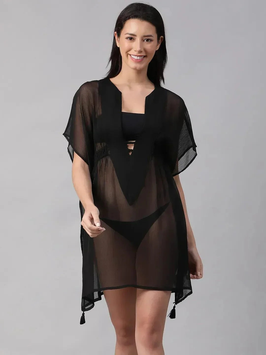 Black Beachwear Kaftan