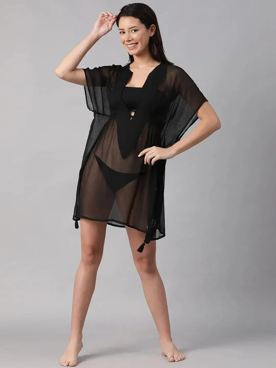 Black Beachwear Kaftan