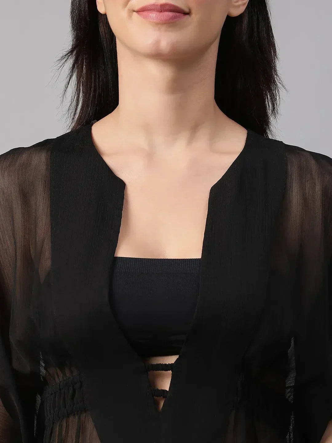 Black Beachwear Kaftan