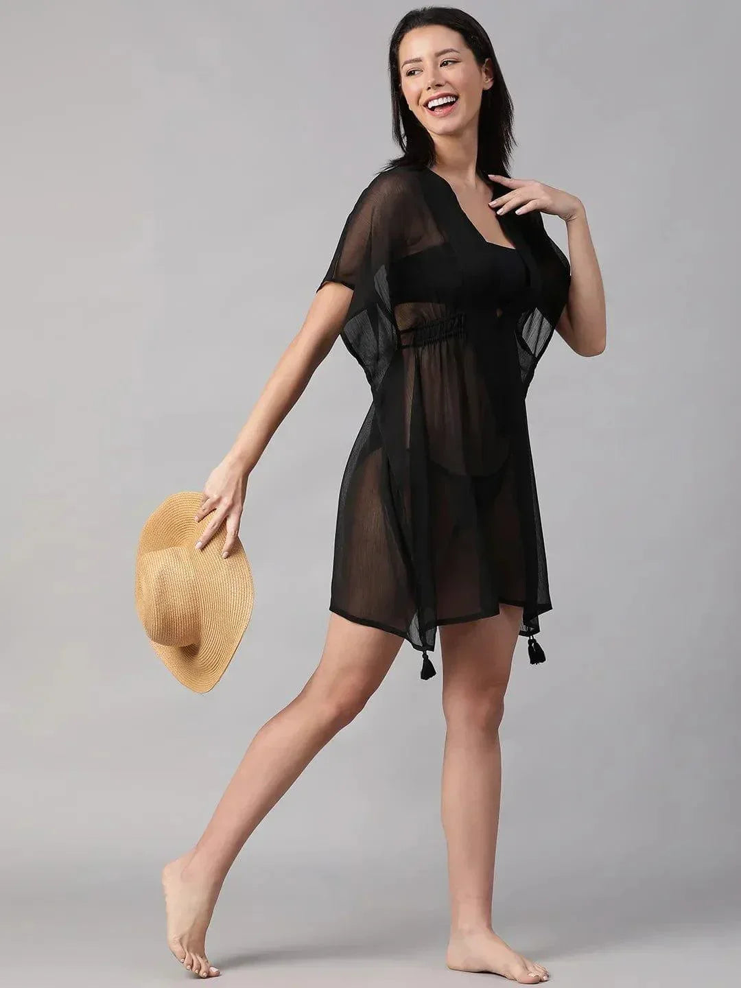 Black Beachwear Kaftan