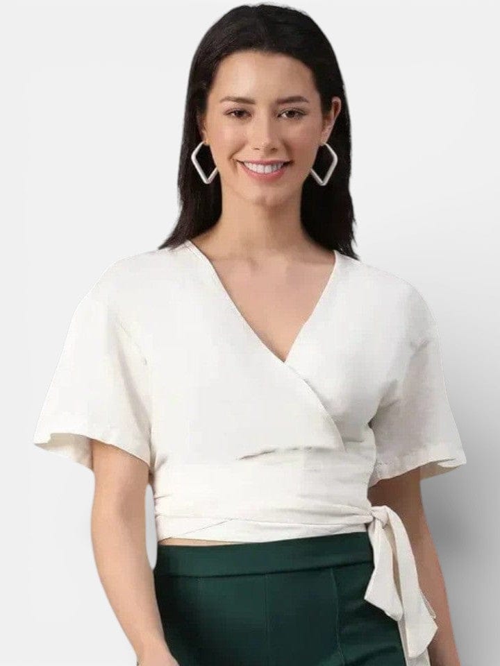 White Cotton Crop Top