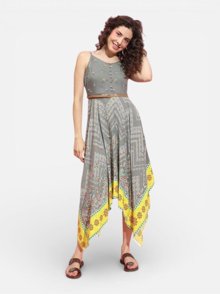 Women Grey Viscose Dress