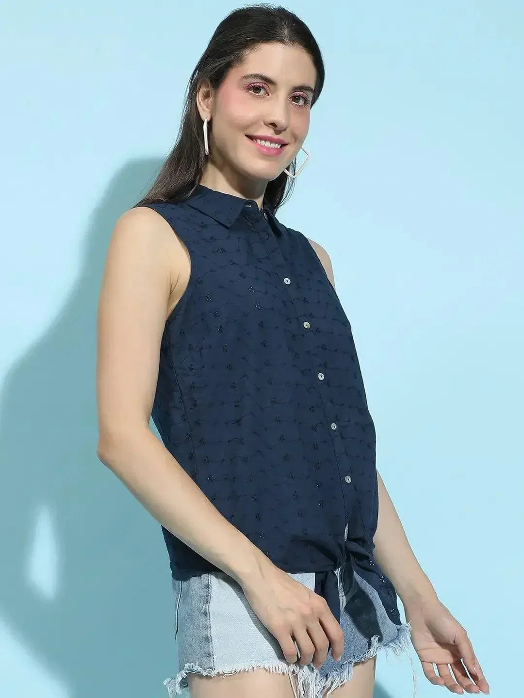Green Tropical Print Nightwear Shirt