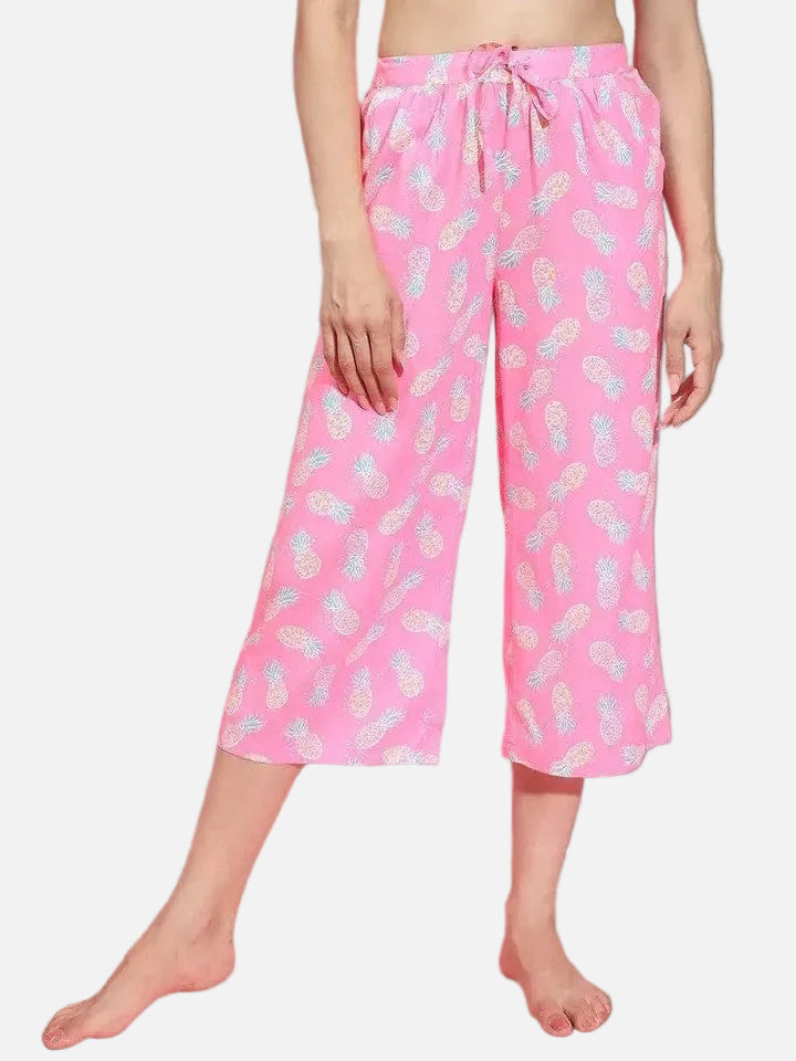 Pink Printed Nightwear Pajama
