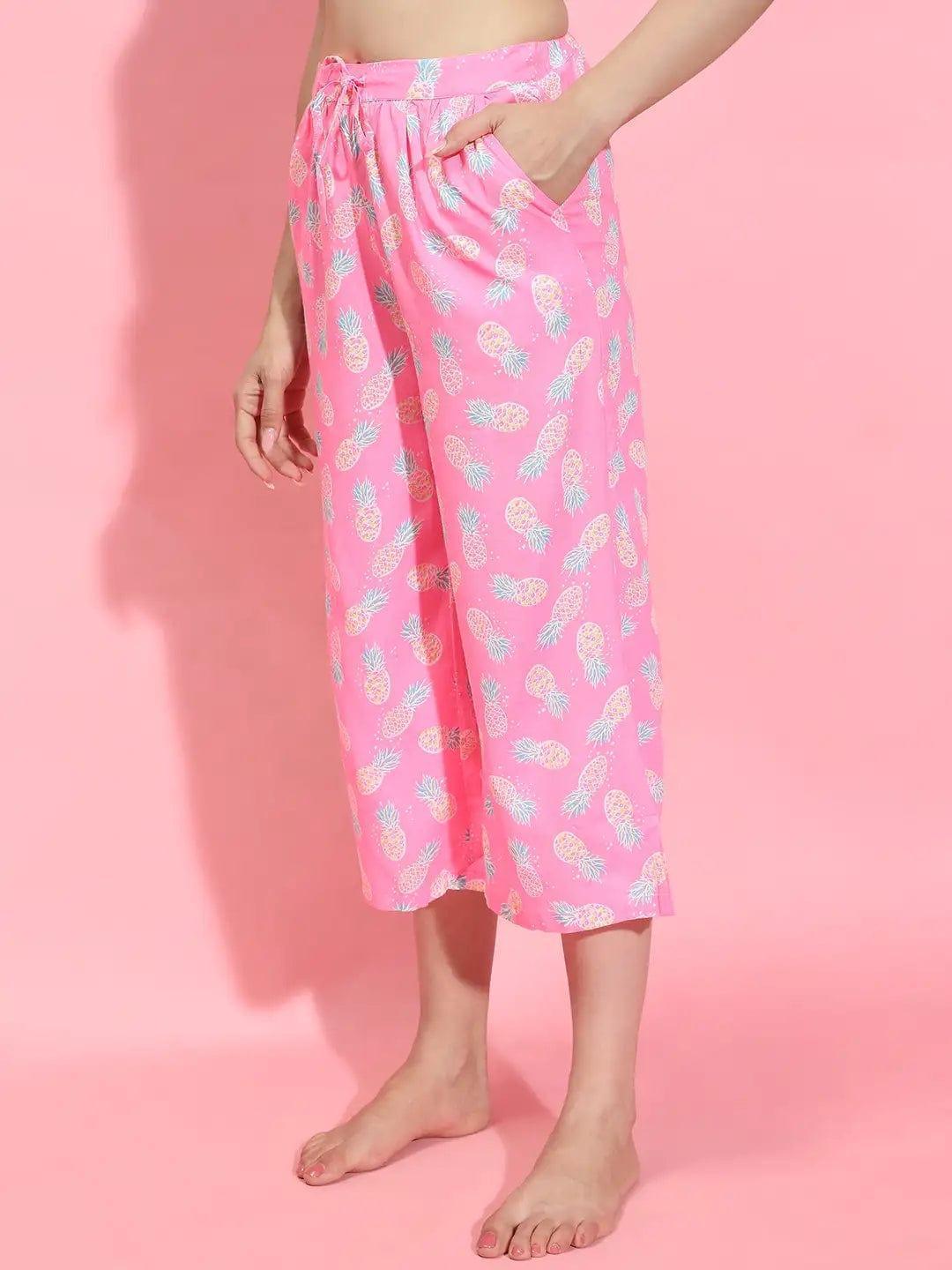 Pink Printed Nightwear Pajama