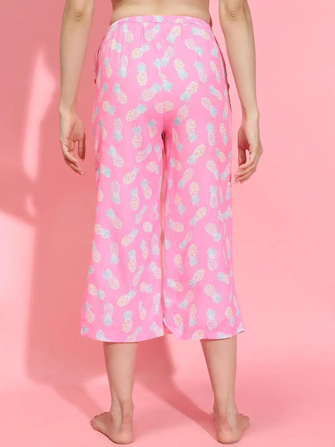 Pink Printed Nightwear Pajama