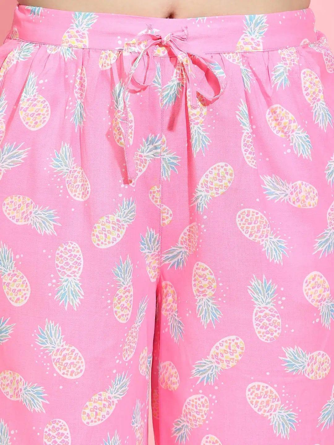 Pink Printed Nightwear Pajama