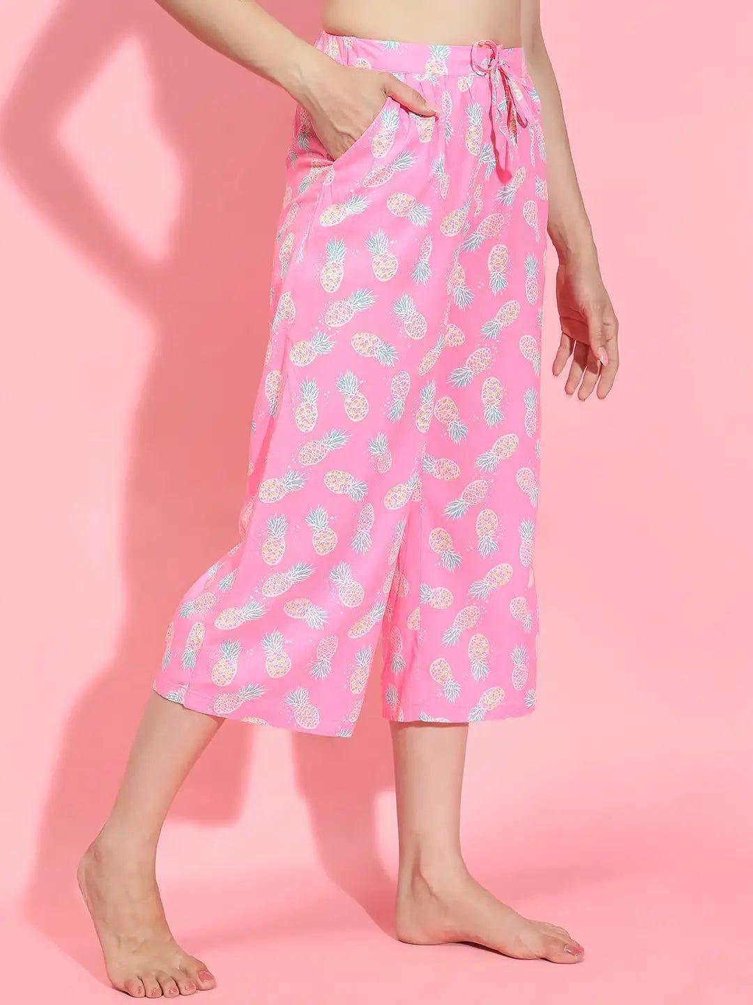 Pink Printed Nightwear Pajama