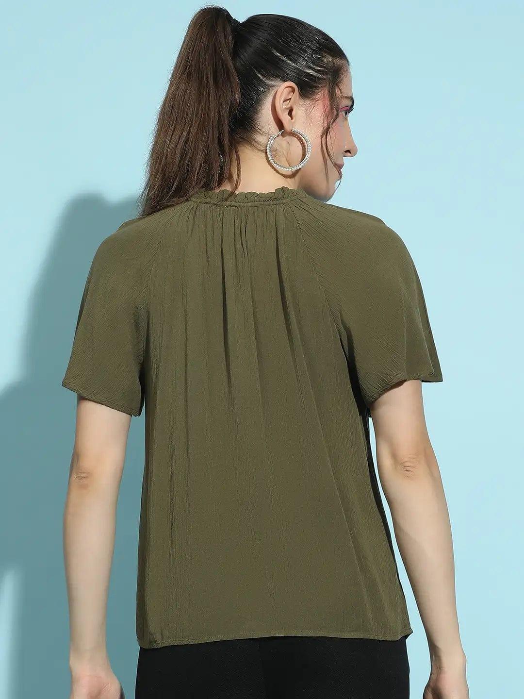 Khaki Crop Top