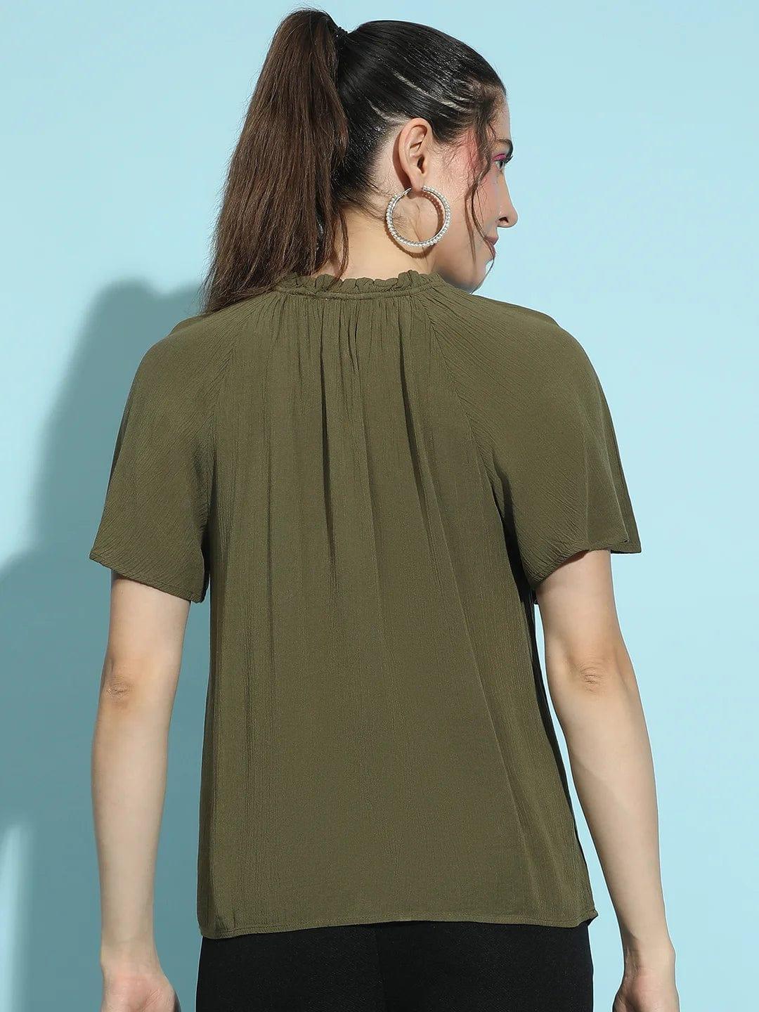 Khaki Crop Top