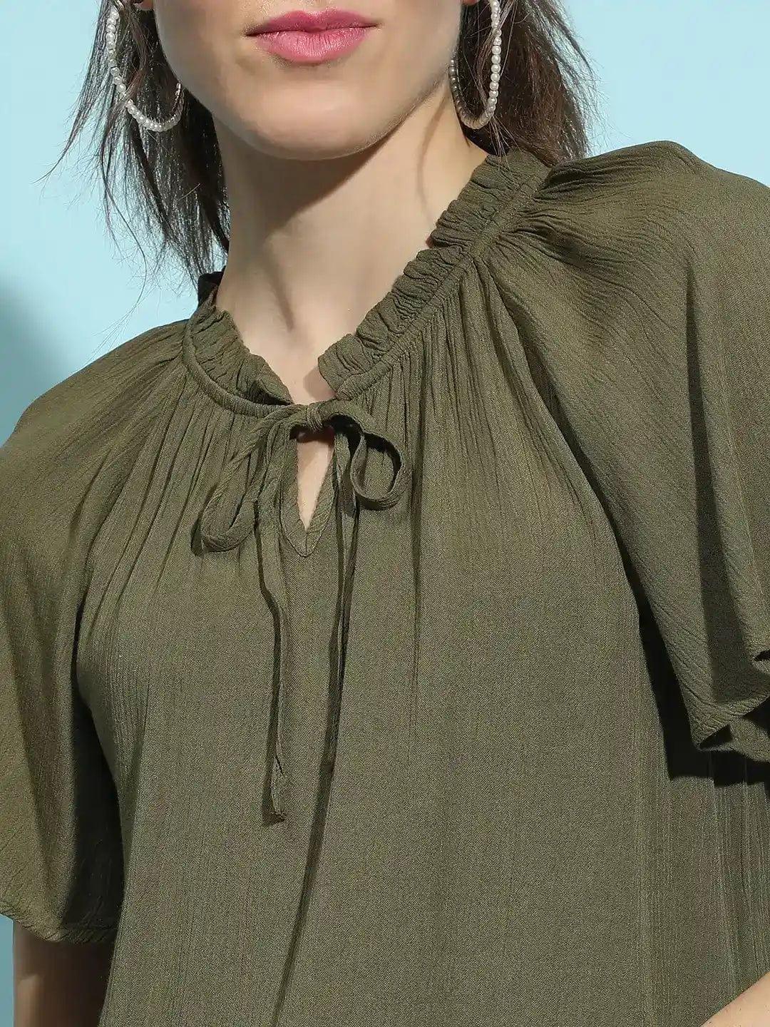 Khaki Crop Top