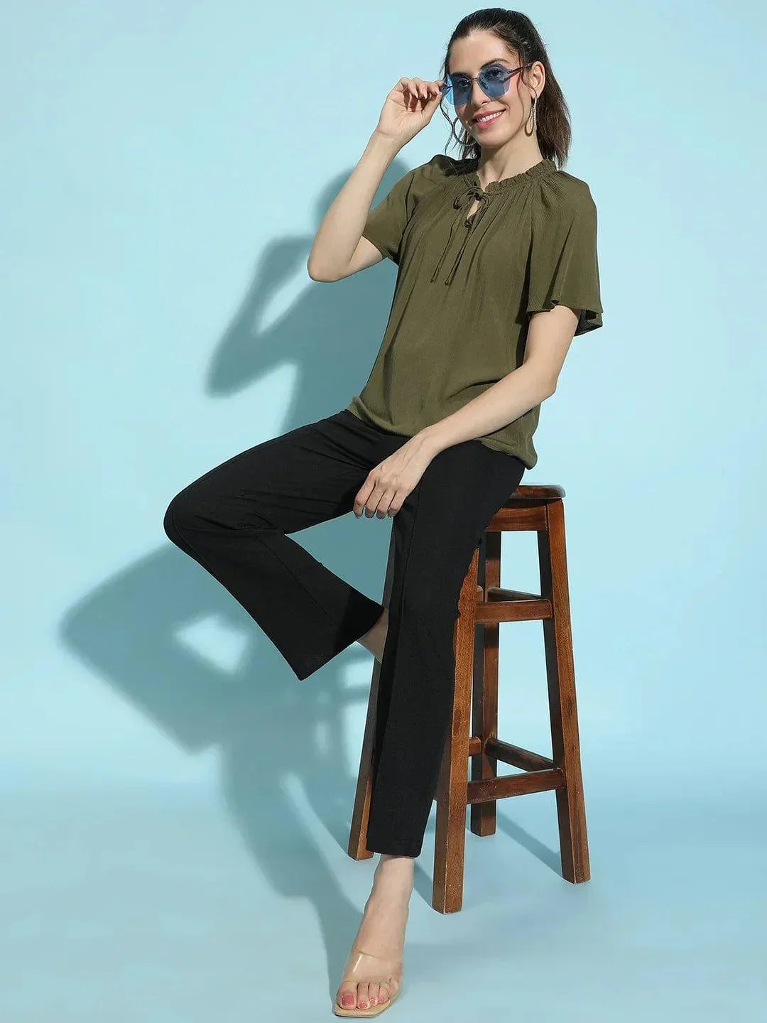 Khaki Crop Top