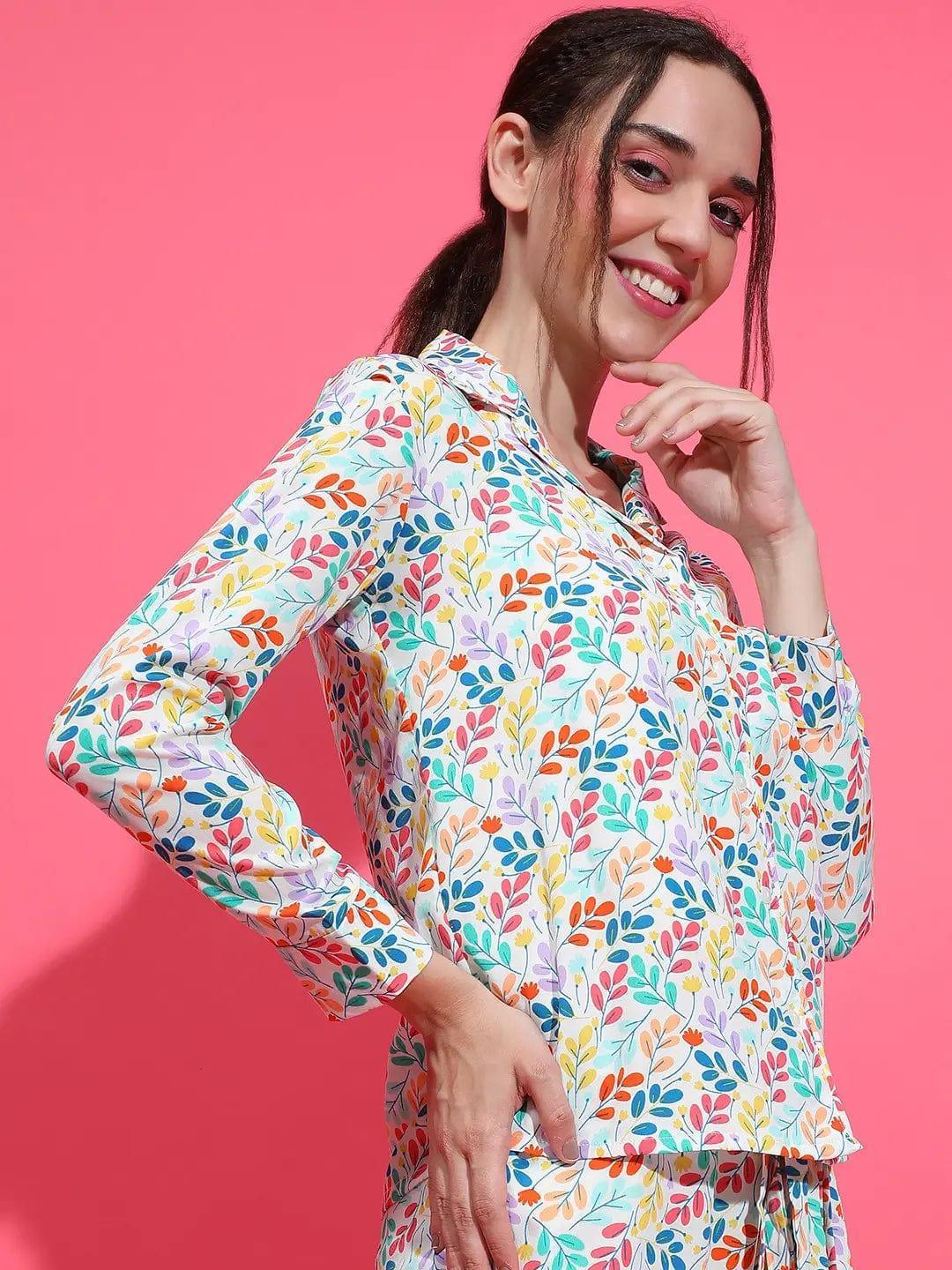 Blue Schiffli Tie-Knotted Sleeveless Cotton Relaxed Shirt for Women - oxolloxo