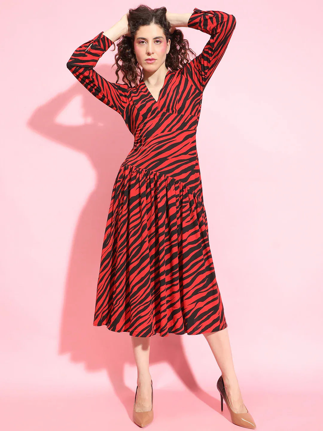 Red Animal Print Dress