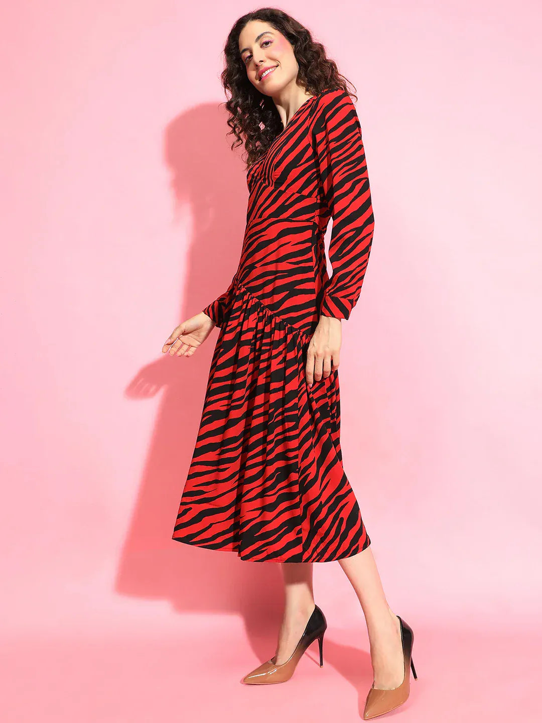 Red Animal Print Dress