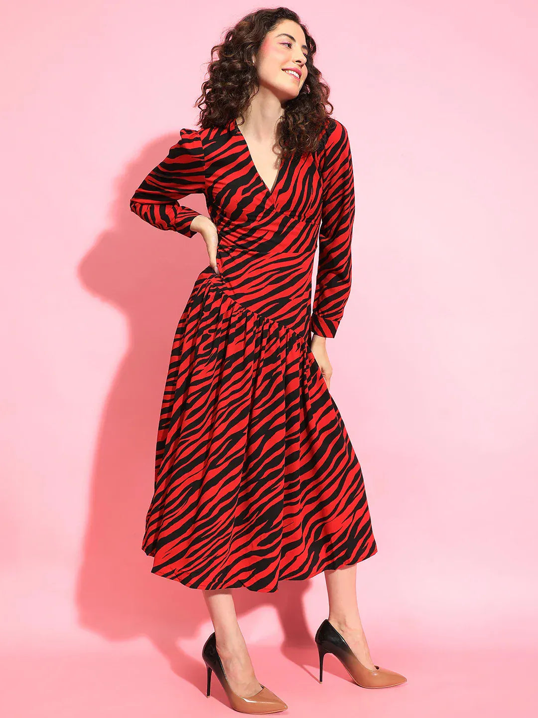 Red Animal Print Dress