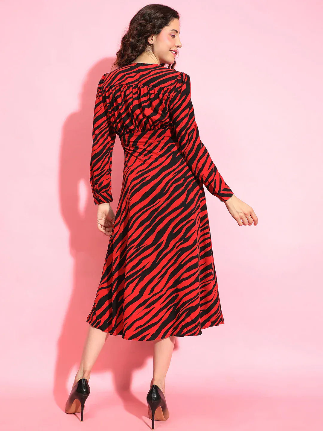 Red Animal Print Dress
