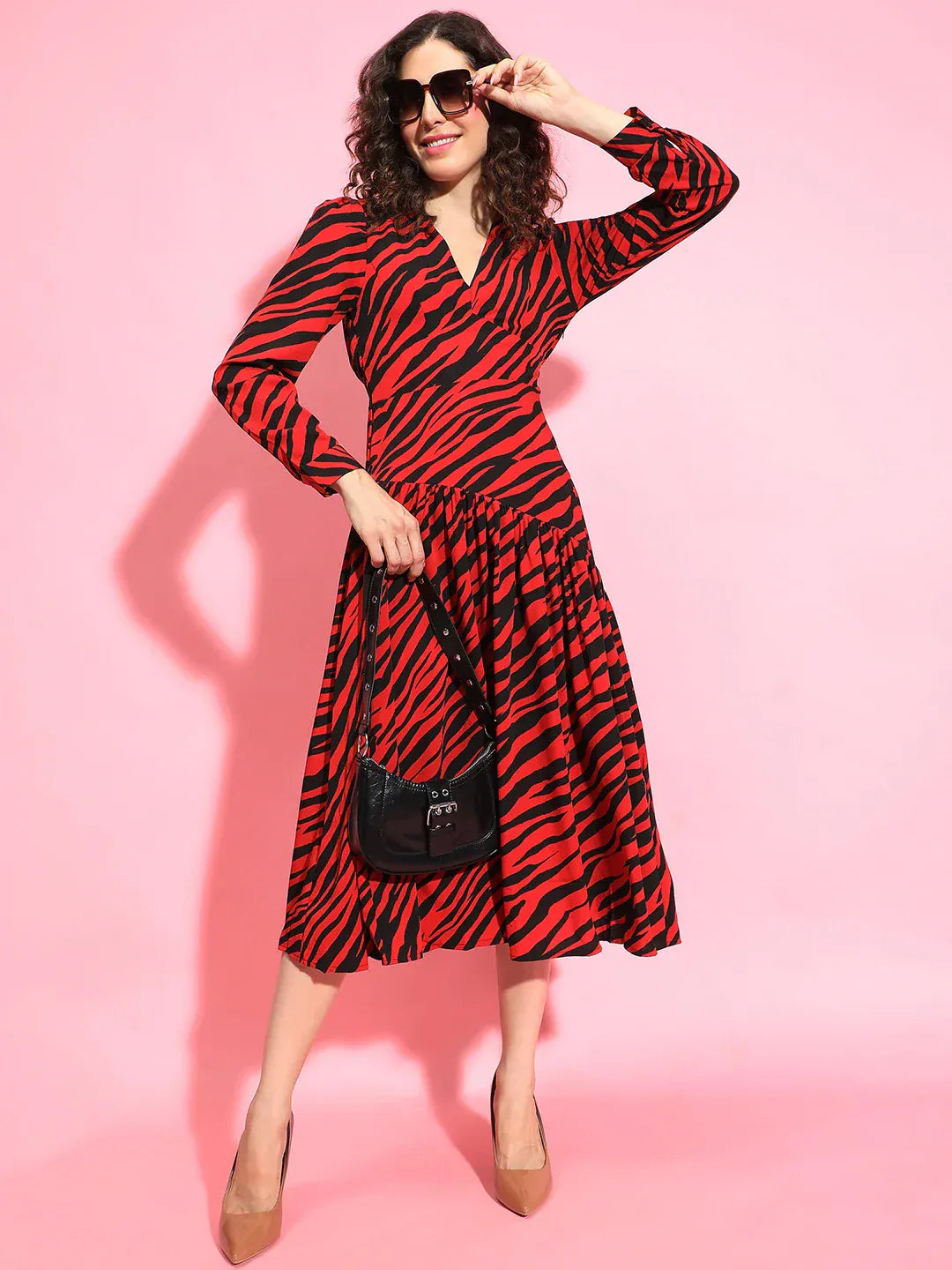 Red Animal Print Dress