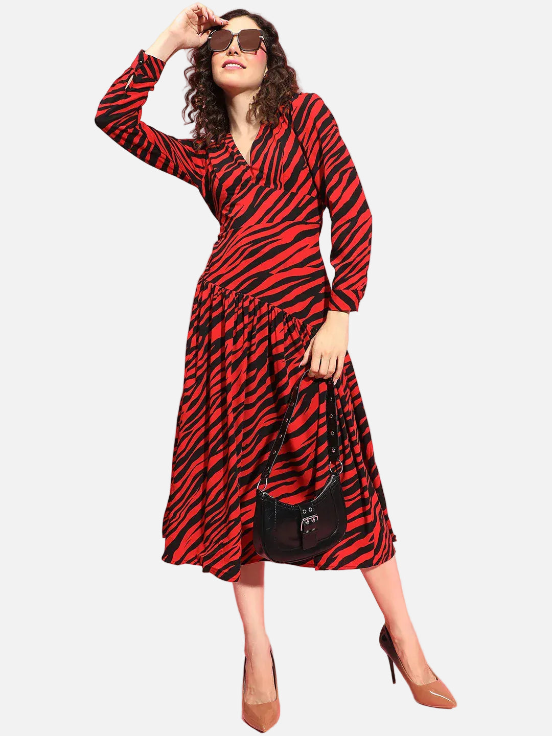 Red Animal Print Dress