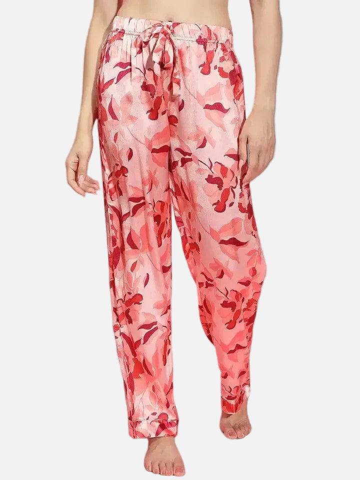 Pink Floral Print Nightwear Pajama