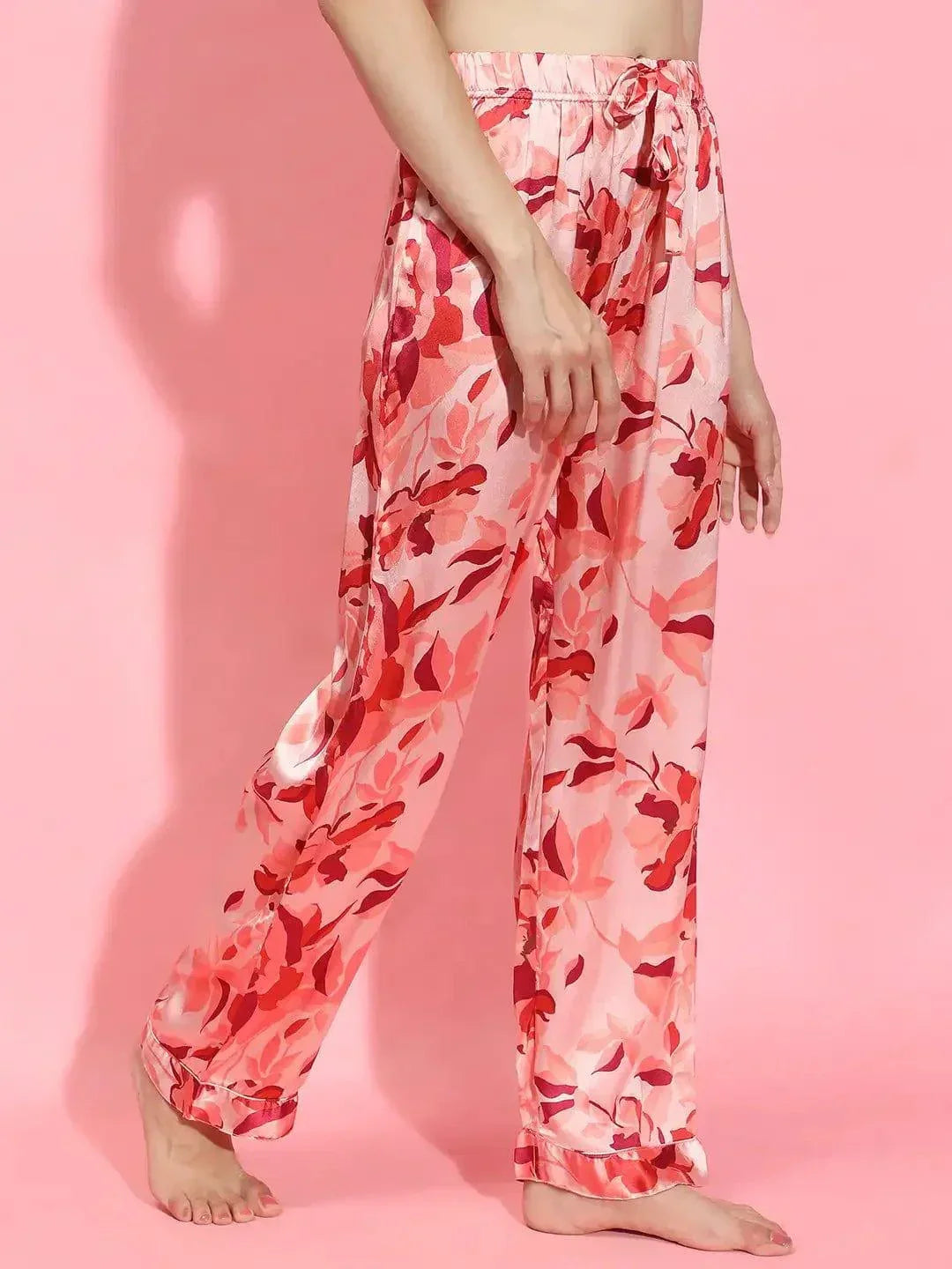Pink Floral Print Nightwear Pajama