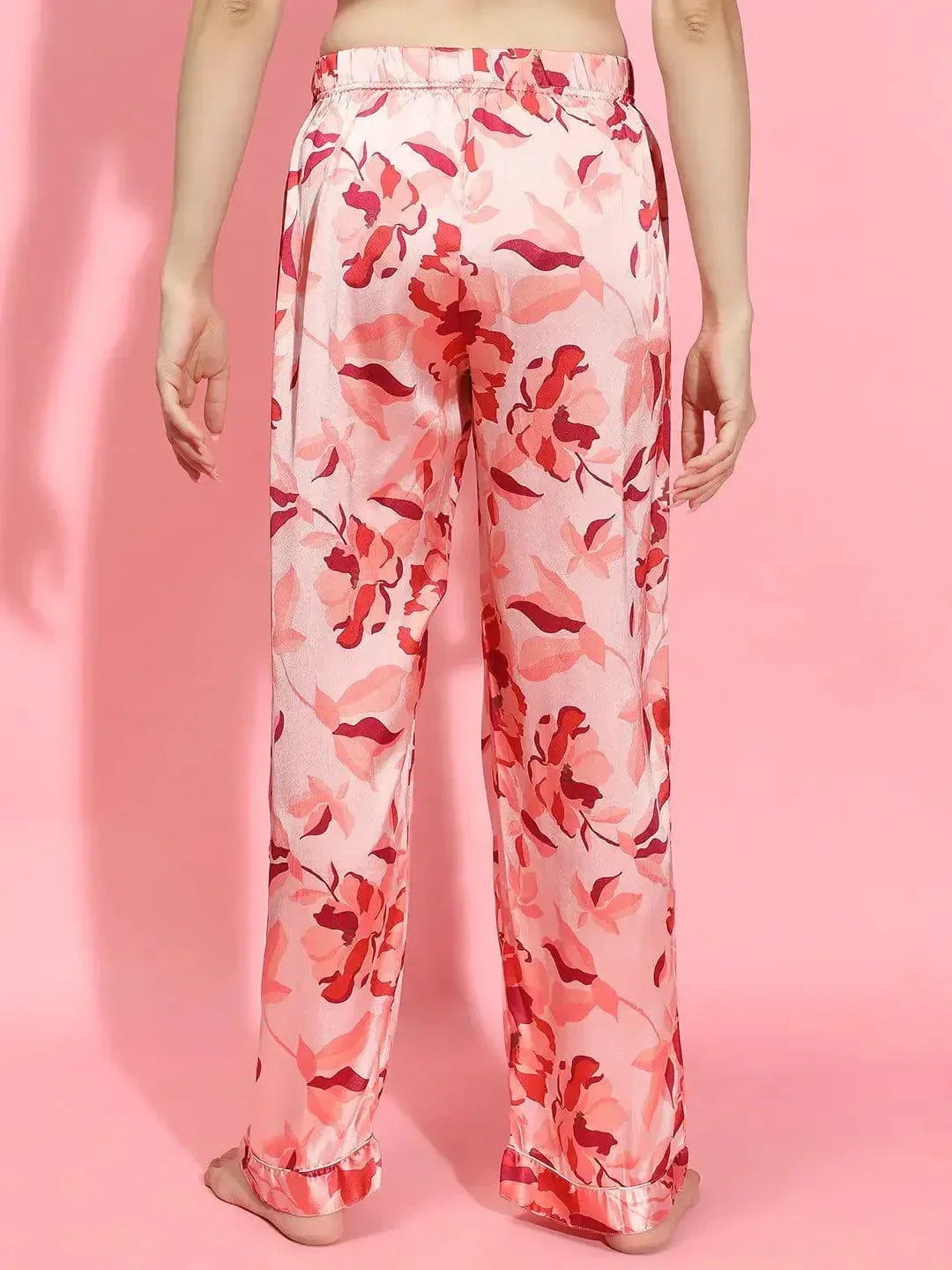Pink Floral Print Nightwear Pajama