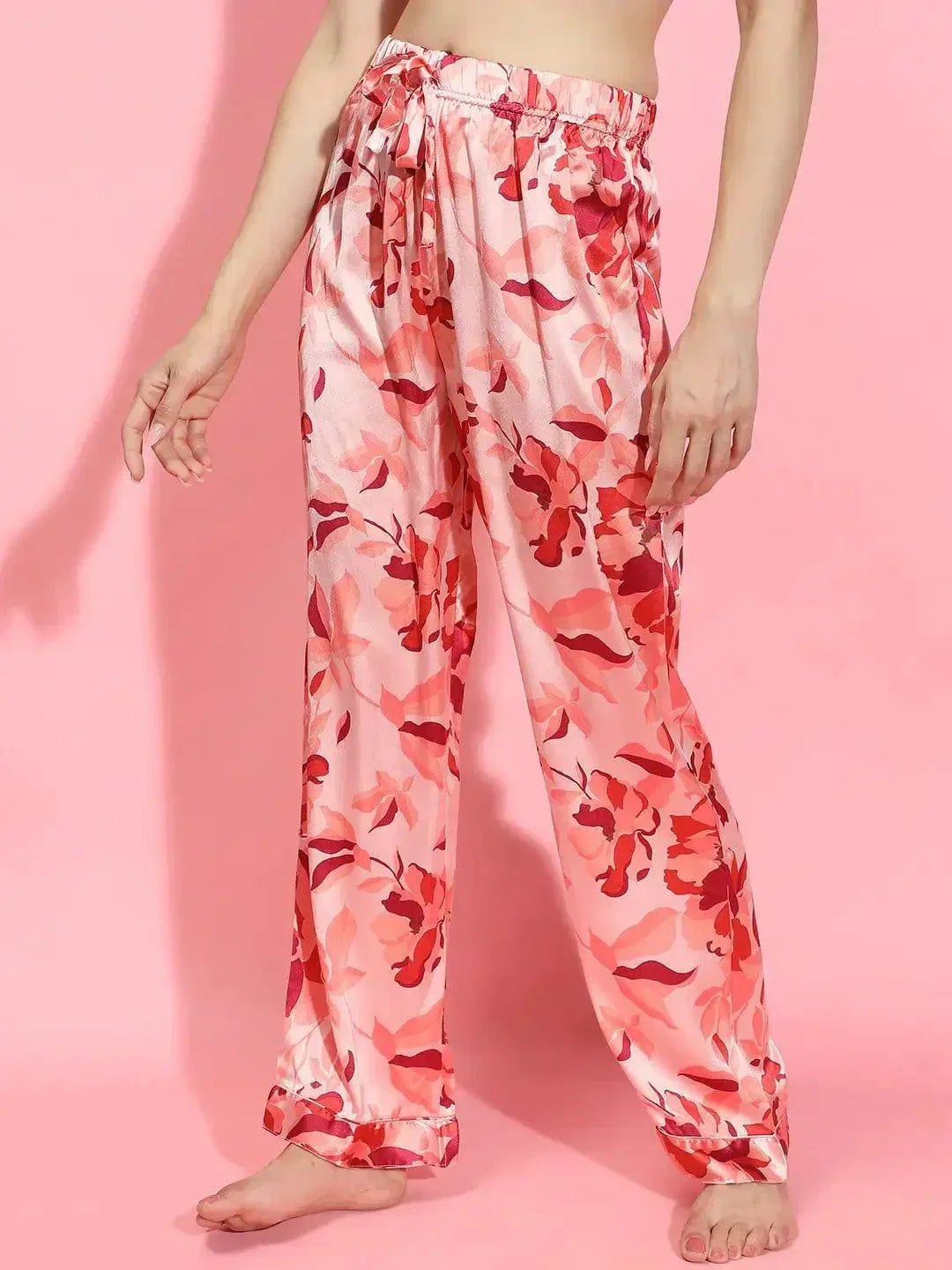 Pink Floral Print Nightwear Pajama