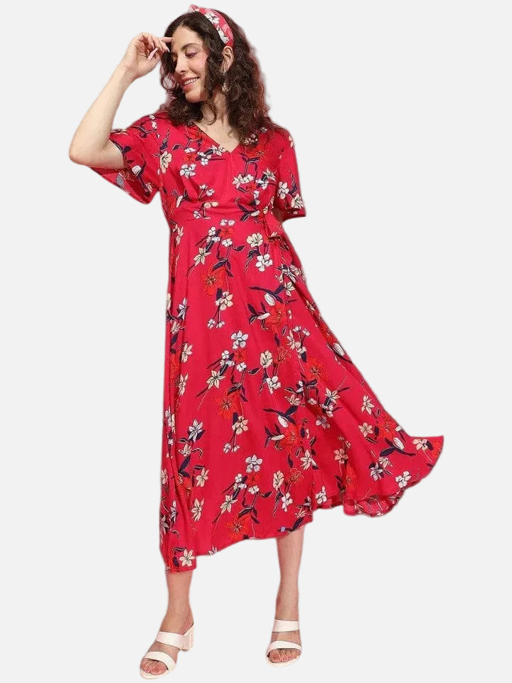 Red Floral Dress