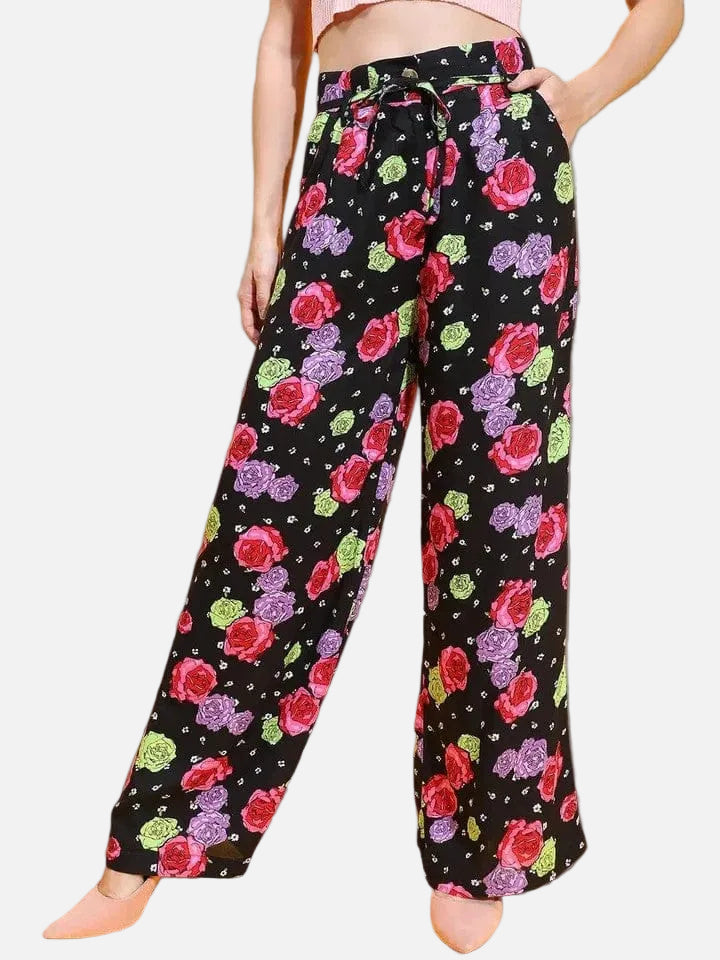 Black Printed Trouser