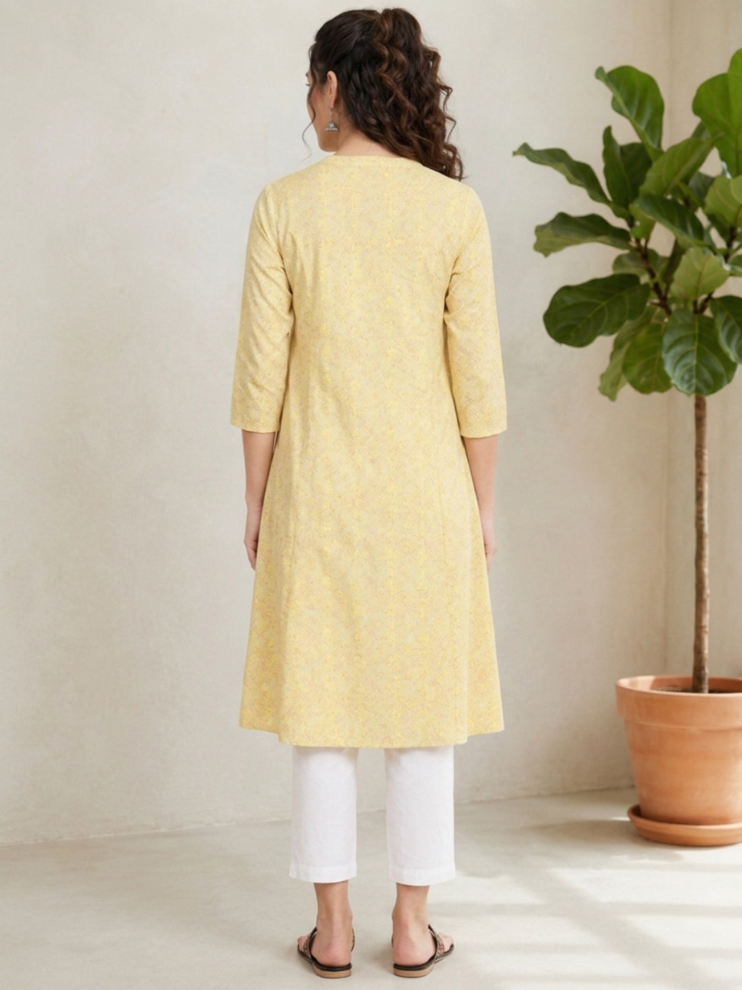 Yellow Floral Print Tunic