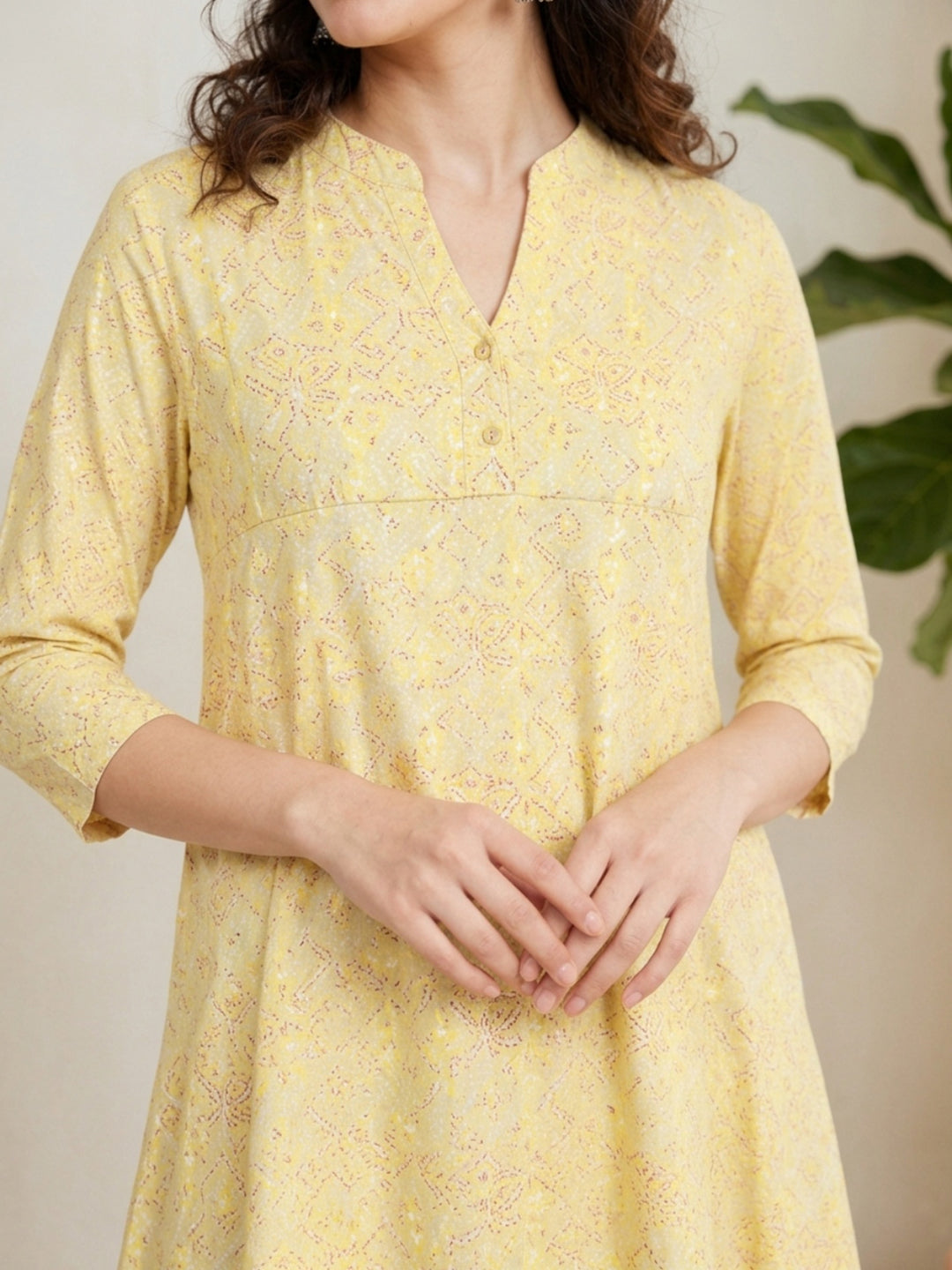Yellow Floral Print Tunic