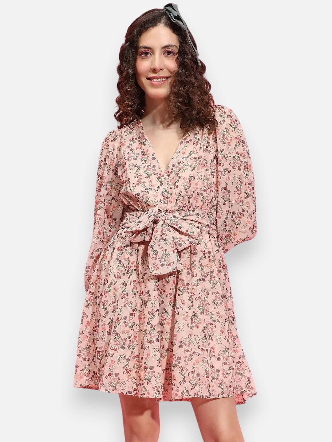 Peach Floral Dress