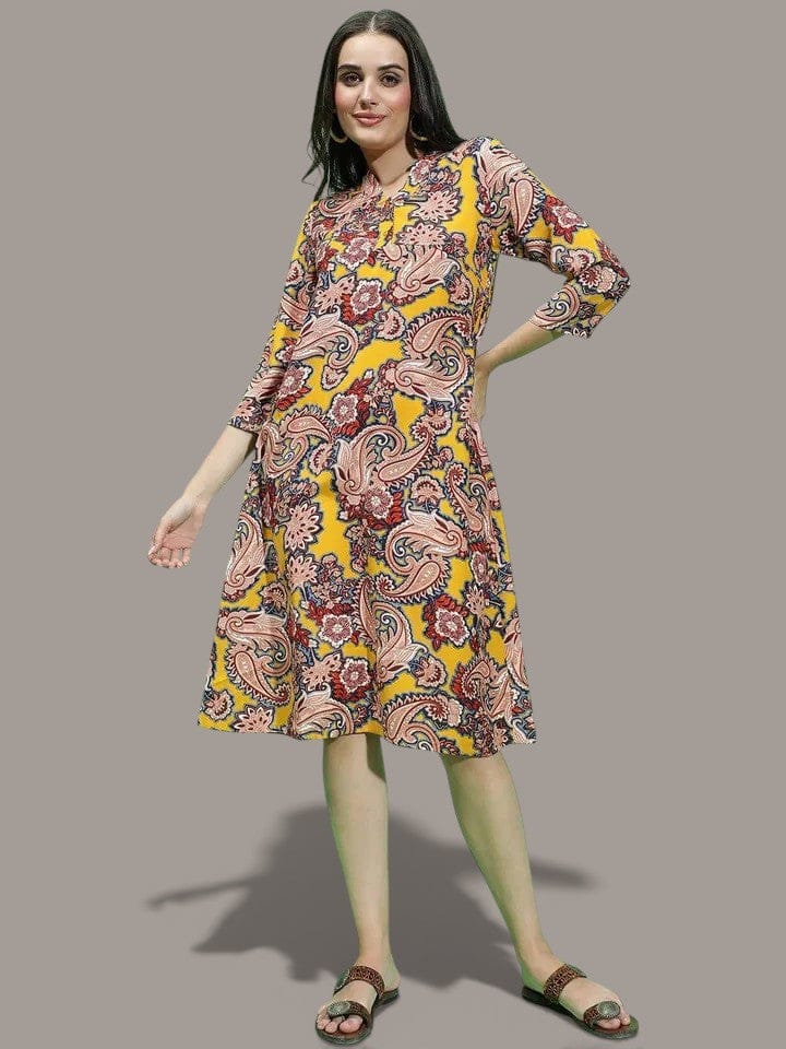 Vibrant Vista Multicolor Long Sleeve Women Dress   oxolloxo