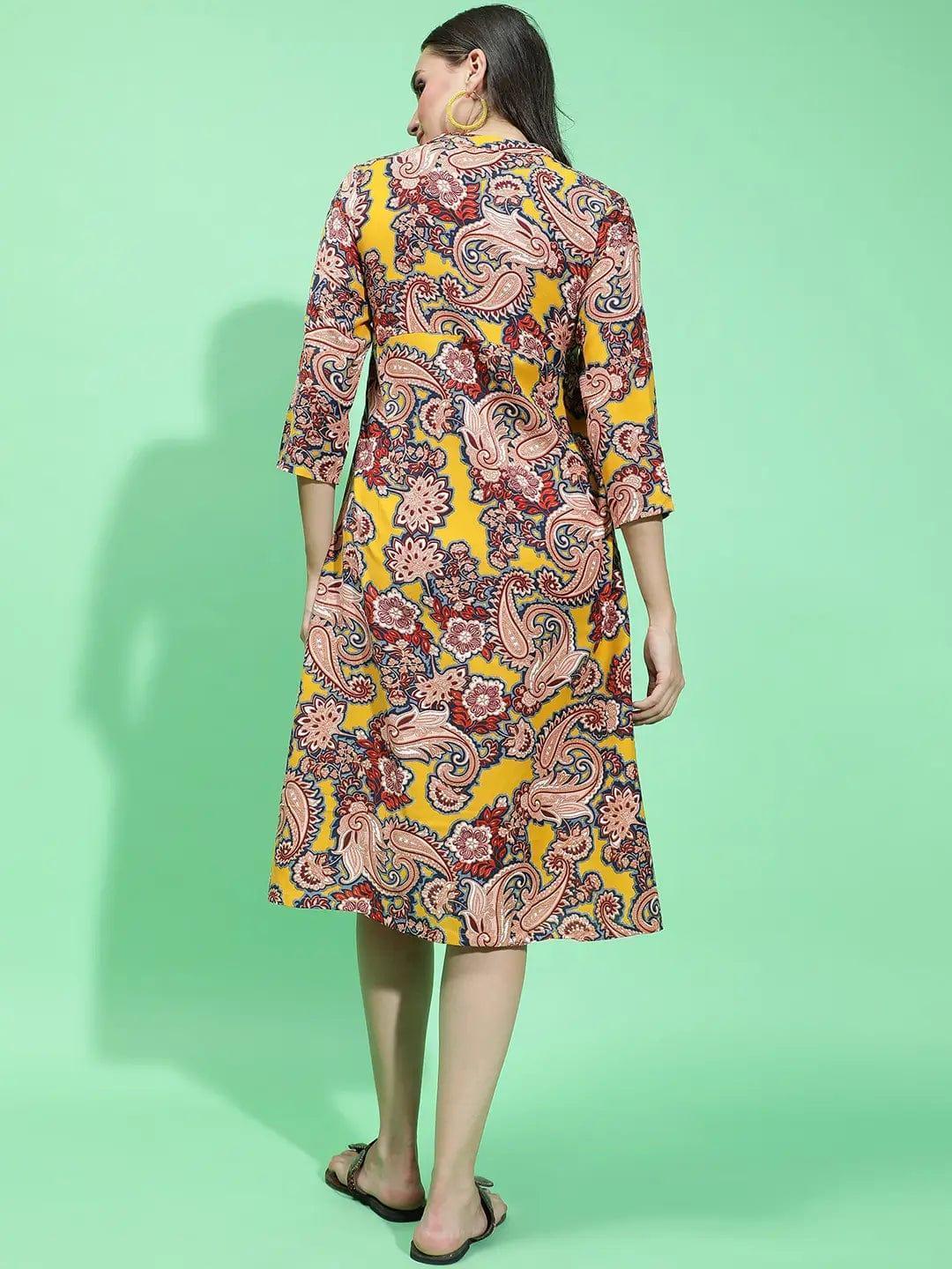 Vibrant Vista Multicolor Long Sleeve Women Dress   oxolloxo