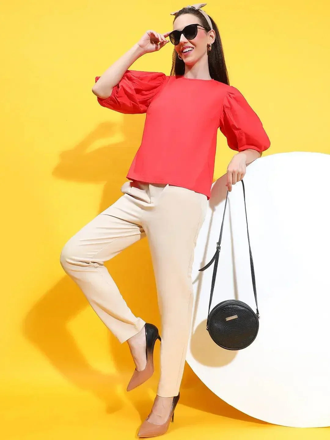 Red Cotton Crop Top