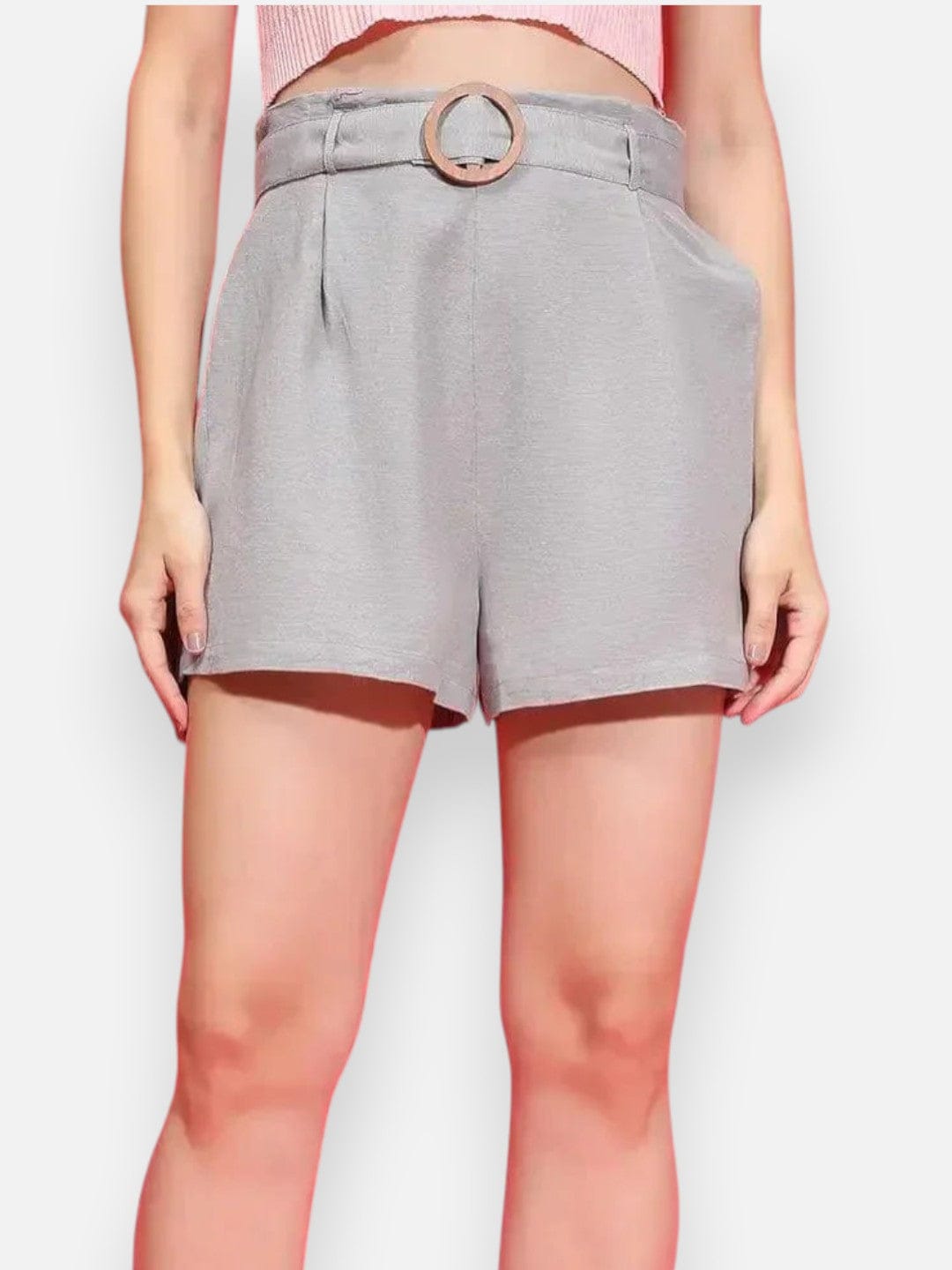 Women Grey Cotton Short
