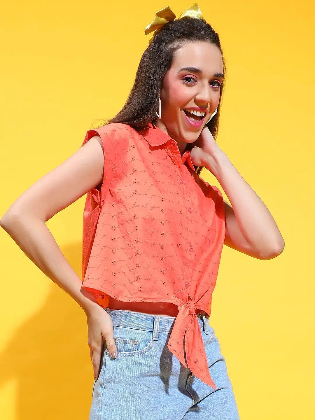 Orange Cotton Shirt
