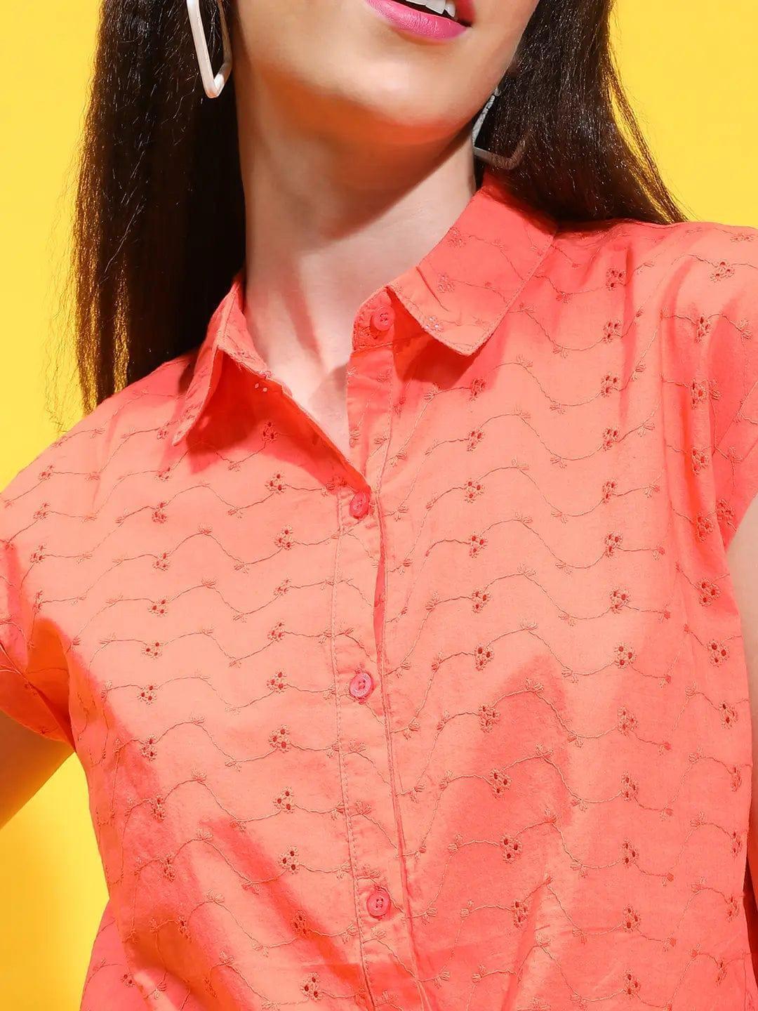 Orange Cotton Shirt