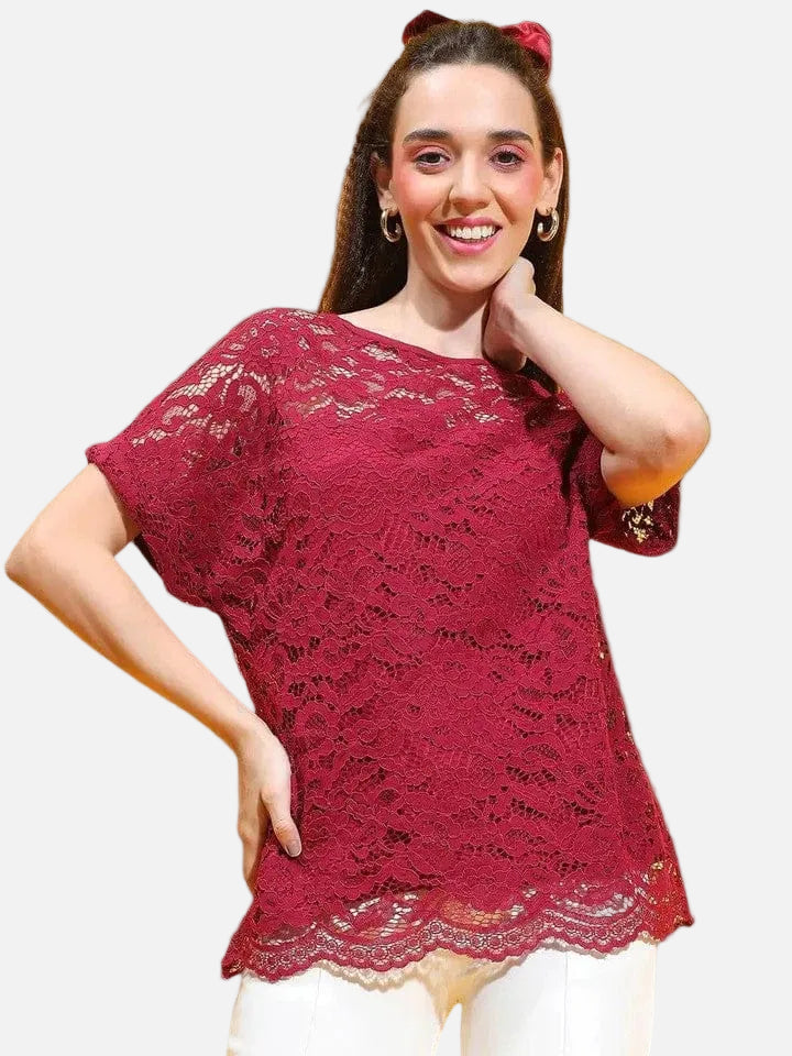 Women Maroon Crop Top