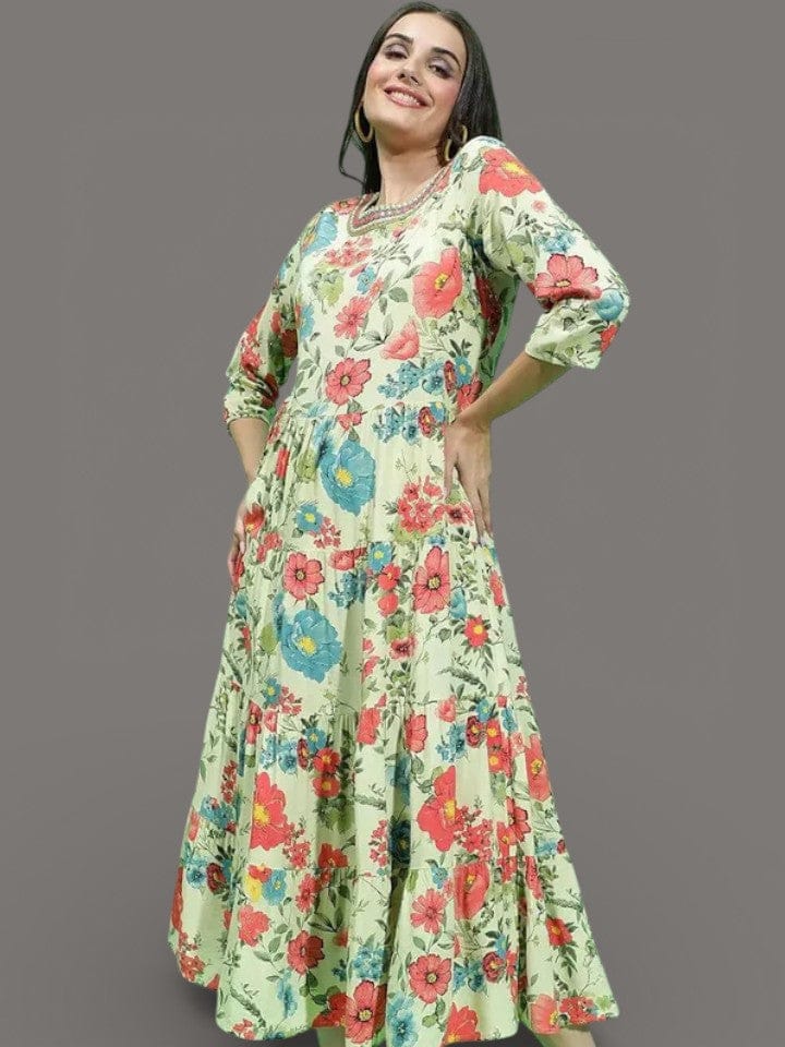 Multicolor Floral Print Dress