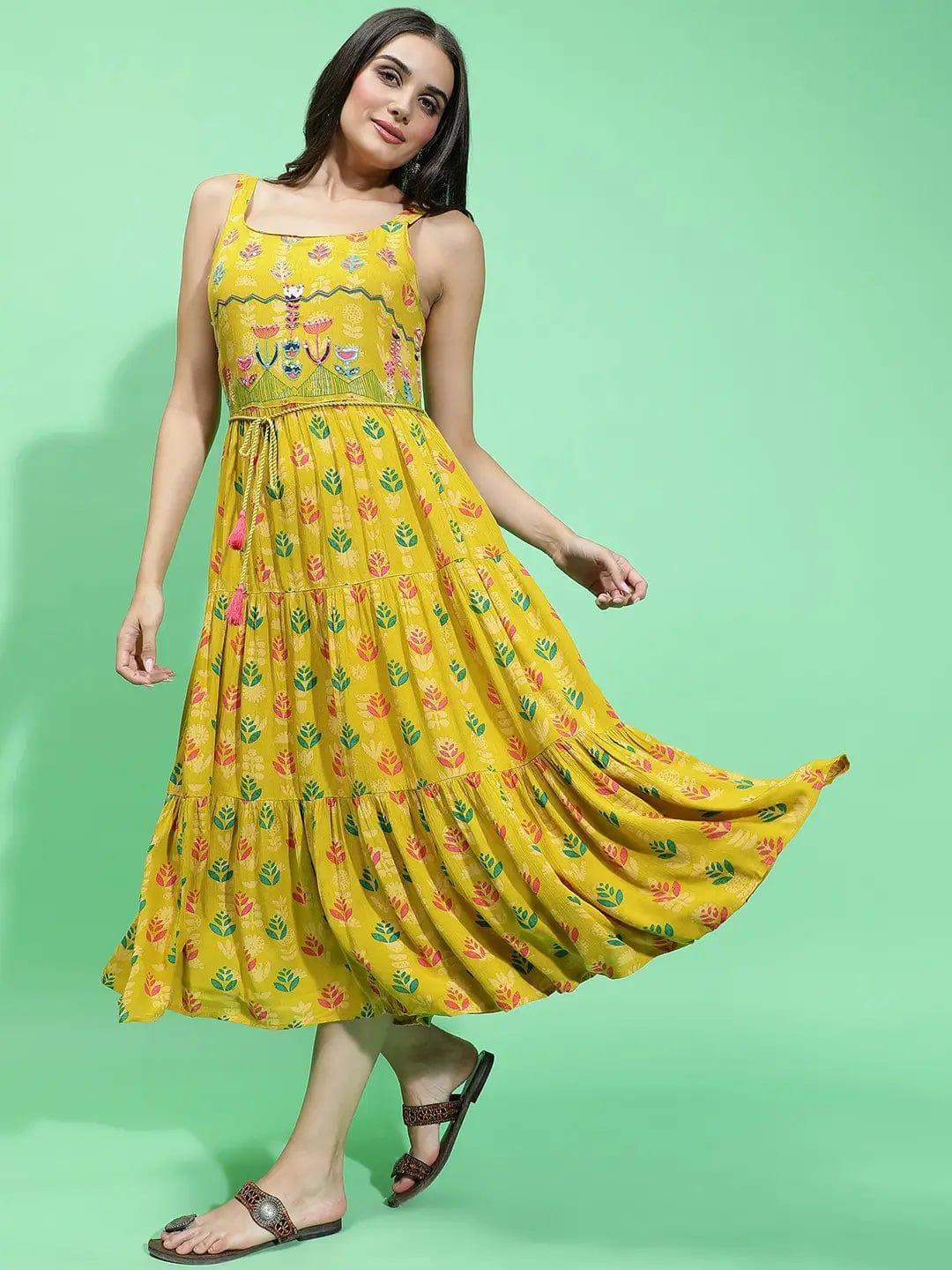 Multicolor Floral Print Dress