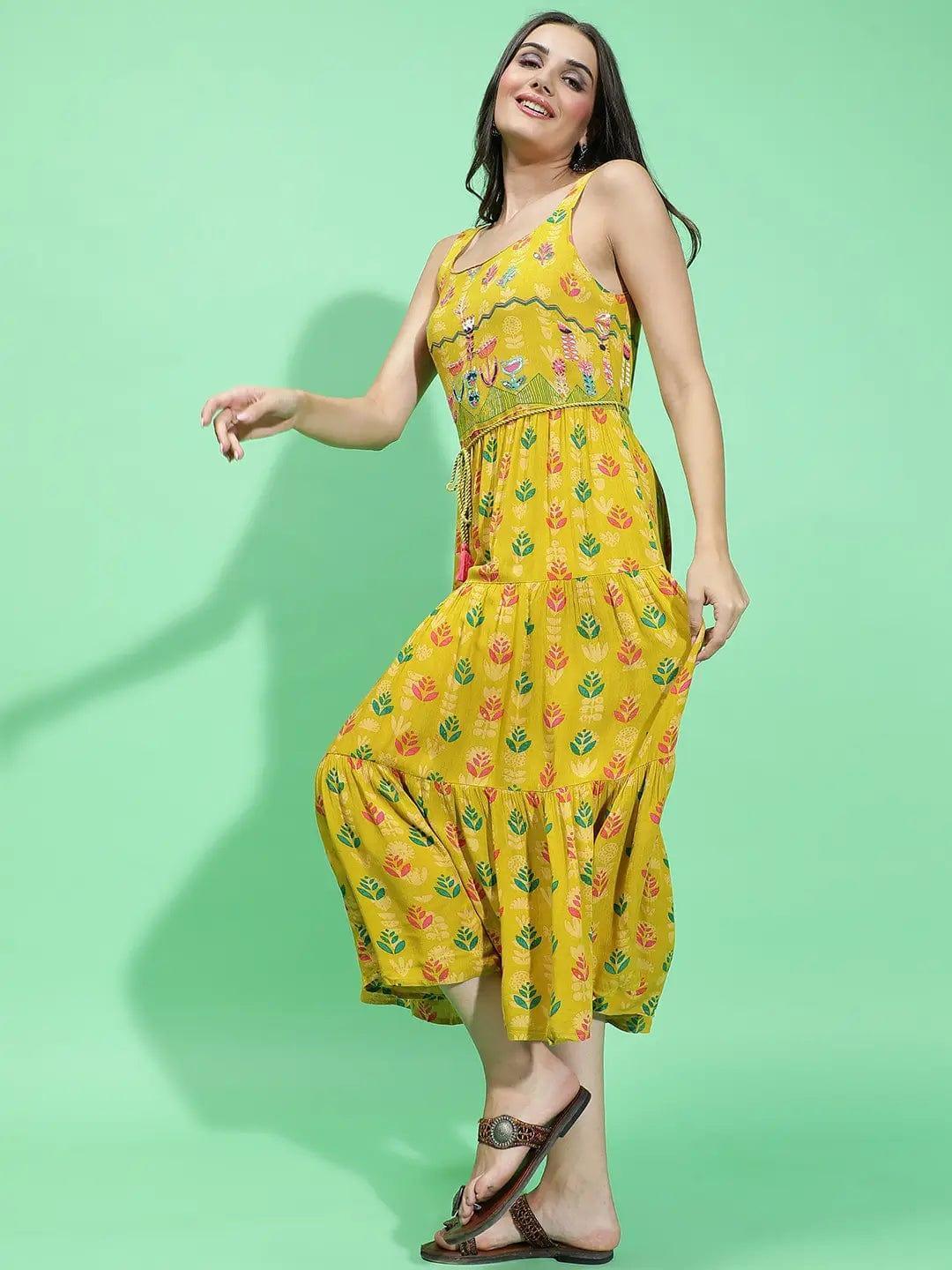 Multicolor Floral Print Dress