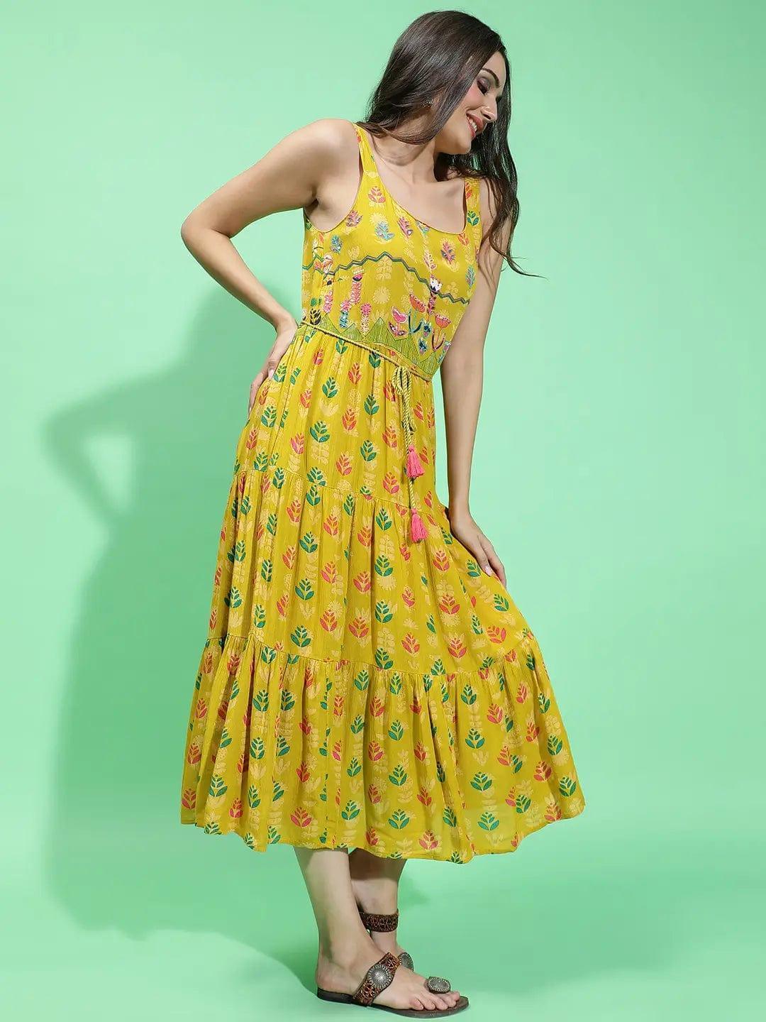 Multicolor Floral Print Dress