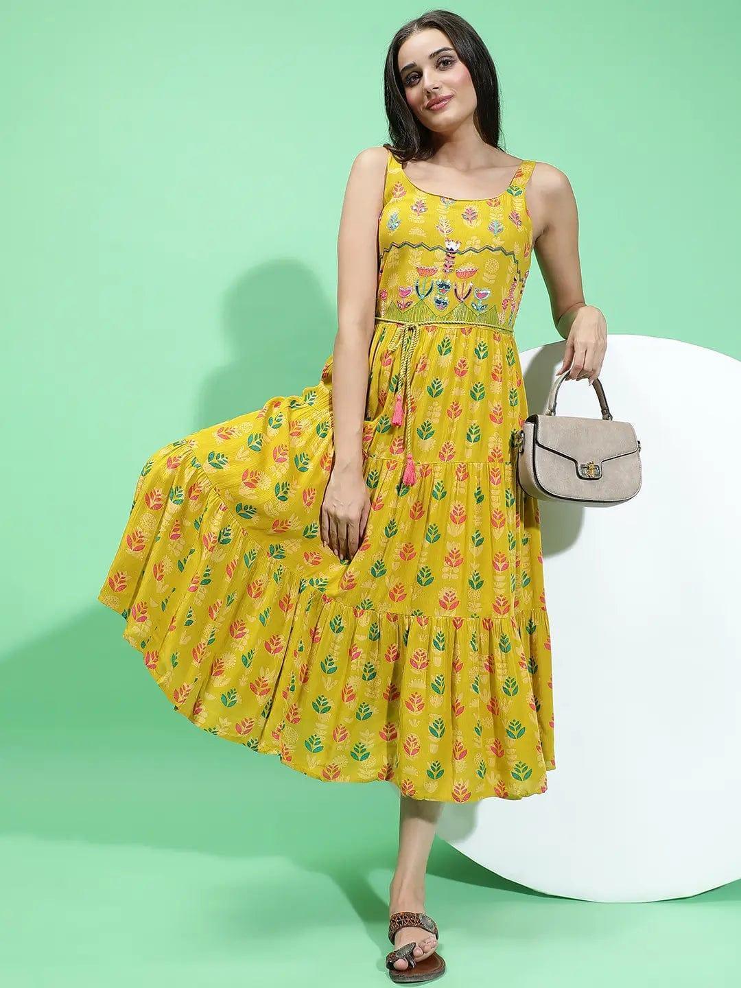 Multicolor Floral Print Dress