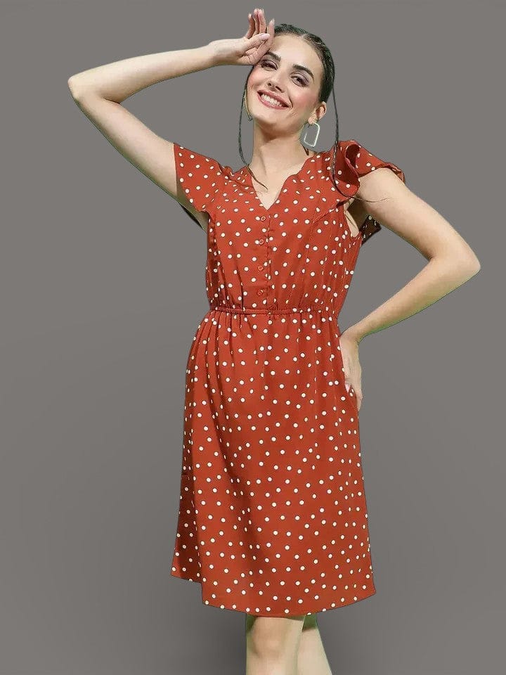 Brown Polka Dot Dress