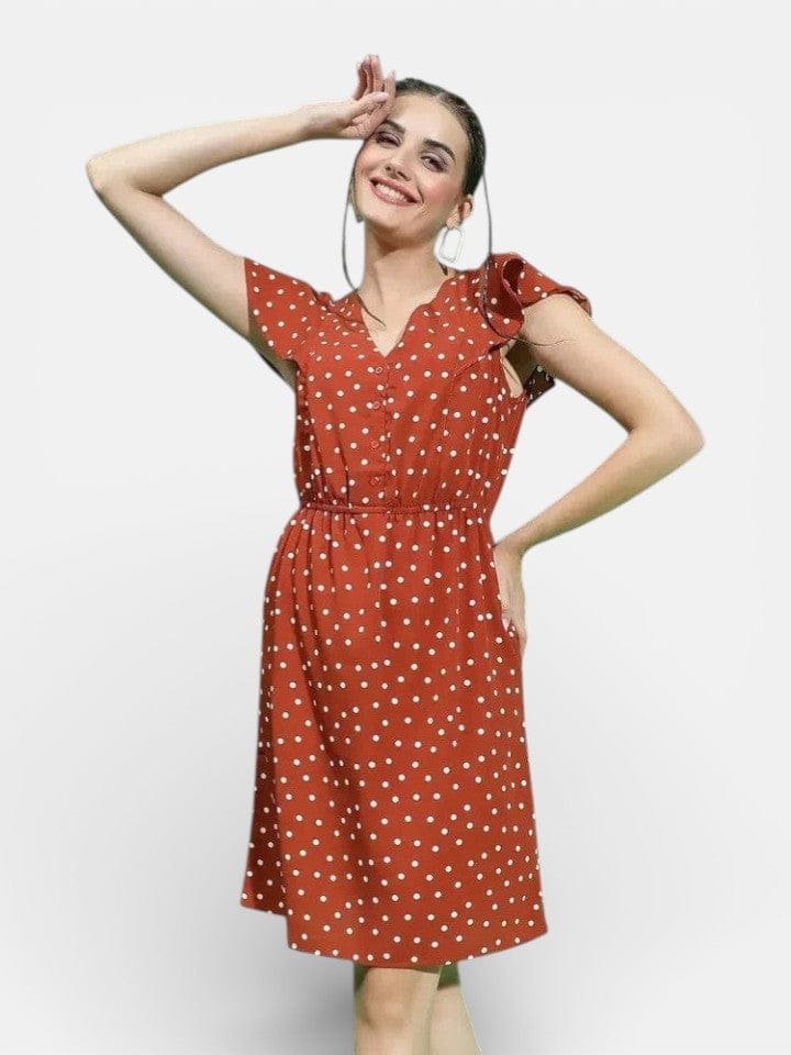 Brown Polka Dot Dress