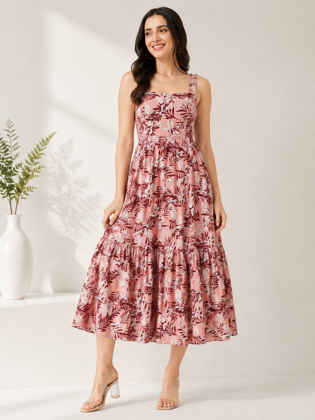 multicolor floral print dress